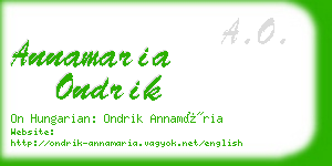 annamaria ondrik business card